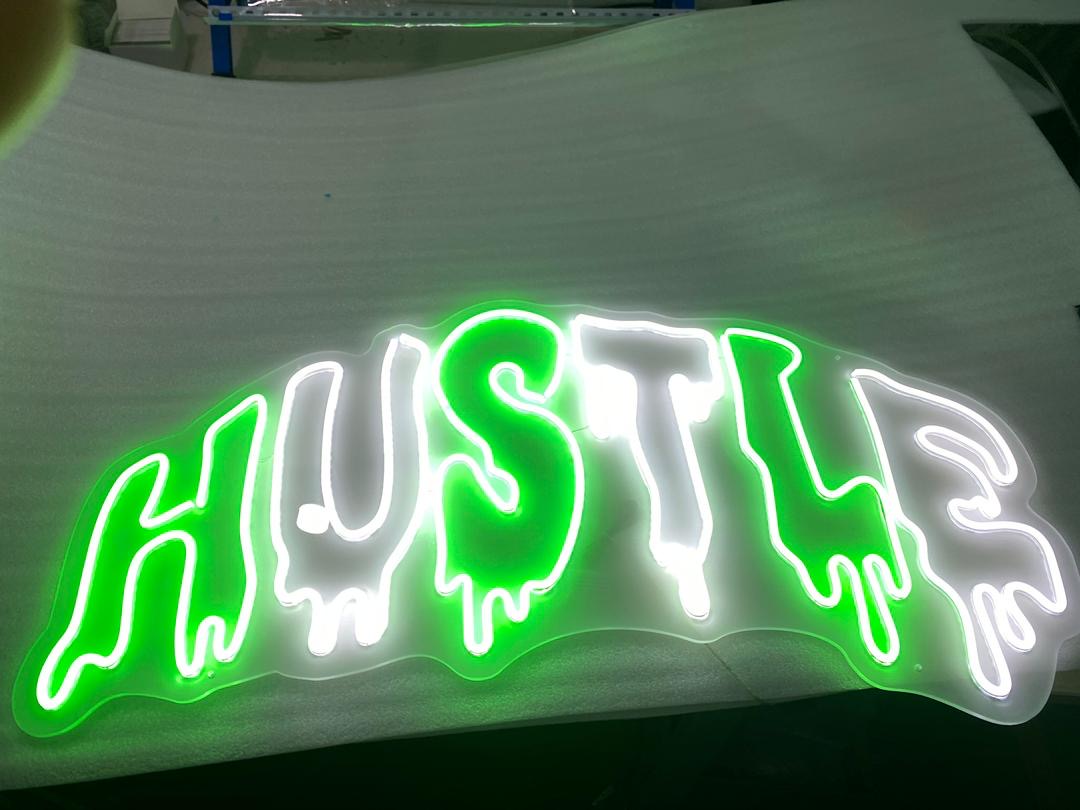 HUSTLE NEON GREEN/WHITE