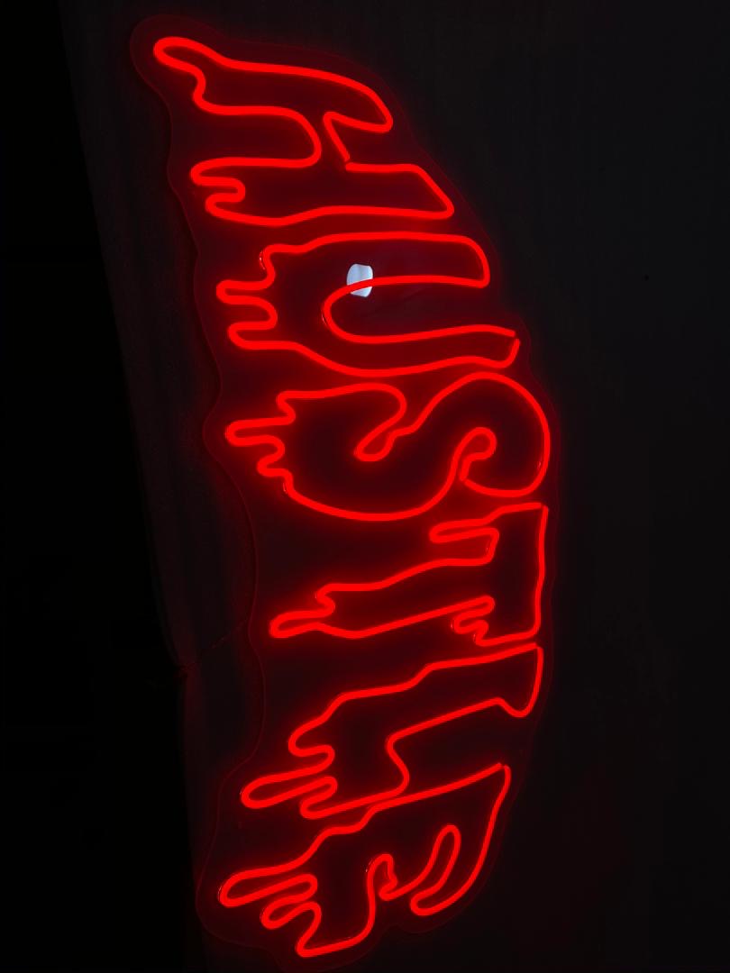HUSTLE DRIP NEON RED