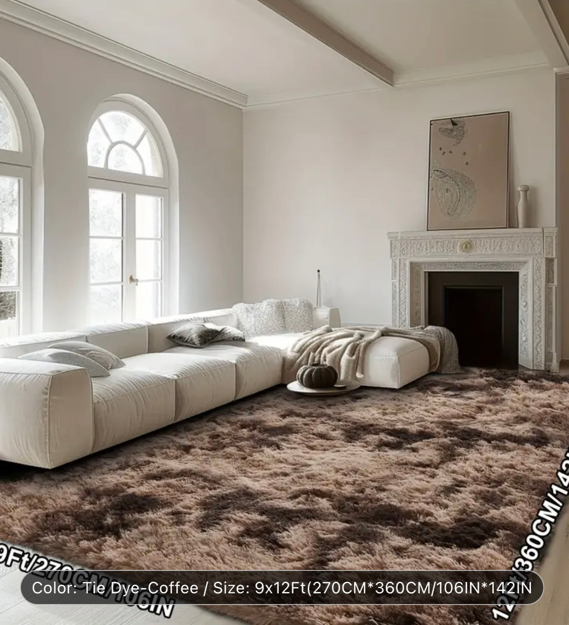 ULTRA SOFT FLUFFY RUG BROWN