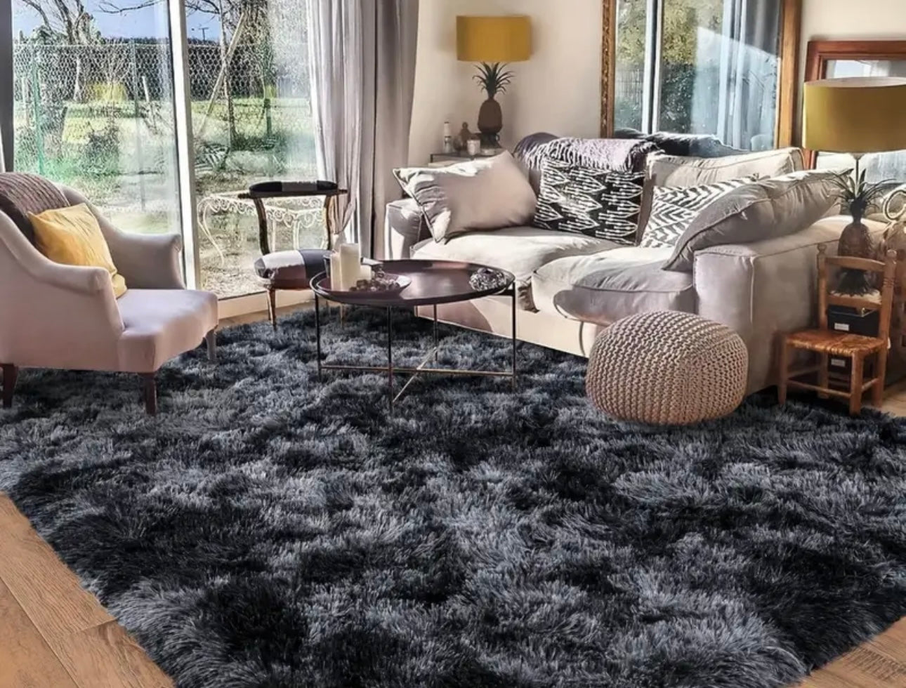 FLUFFY RUG CHARCOAL GREY