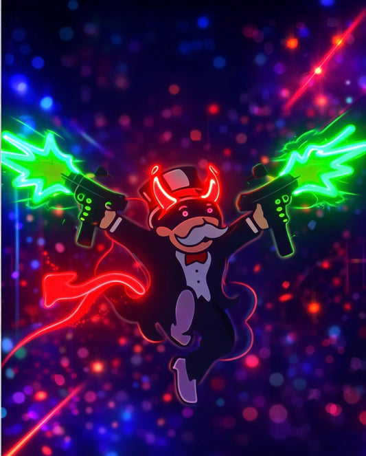 Devil Monopoly Man (Neon Guns)
