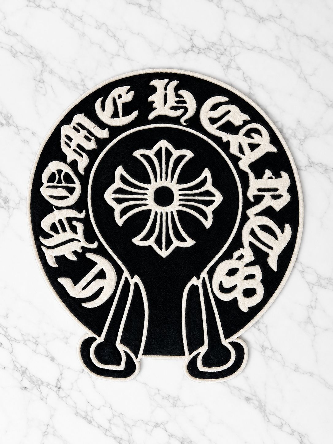 Black & White Chrome Hearts Rug | Custom Hand Tufted Classic