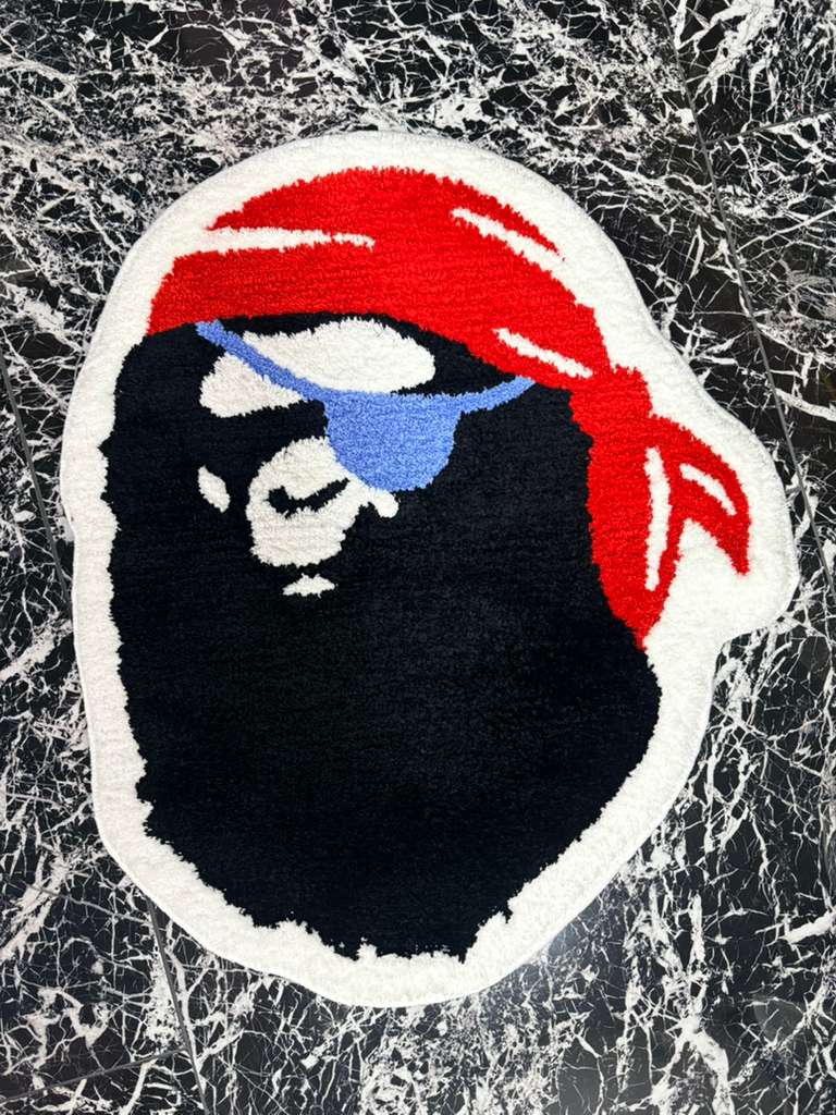 Pirate Ape Head Die-Cut Rug