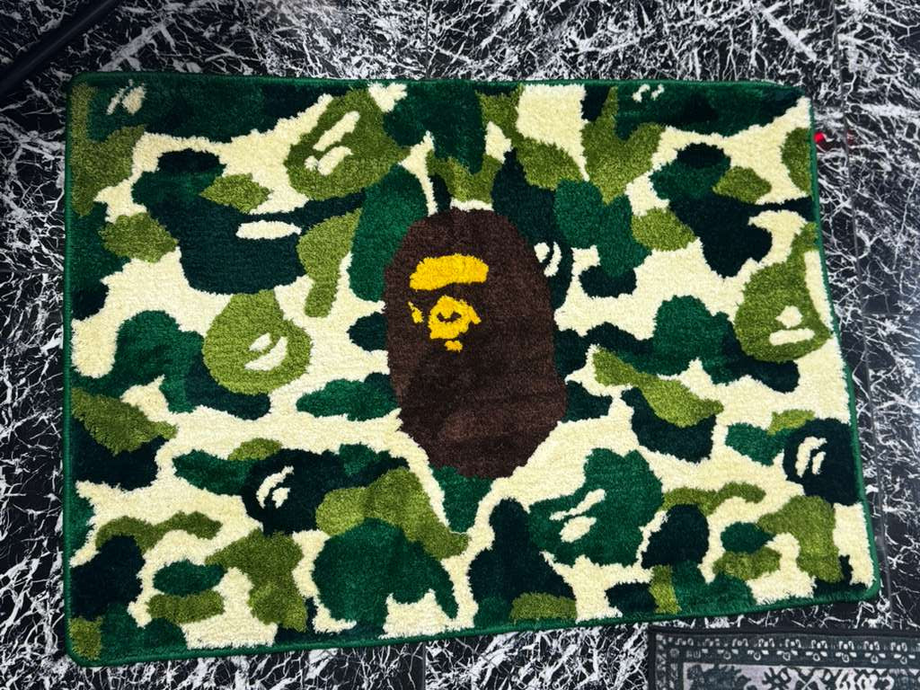 APE ABC Camo Ape Head Rectangle Rug — Green